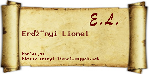 Erényi Lionel névjegykártya